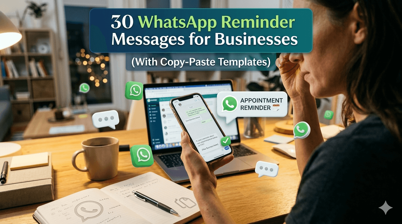 30 WhatsApp Reminder Messages for Businesses (With Copy-Paste Templates) 30 WhatsApp Reminder Messages for Businesses (With Copy-Paste Templates)