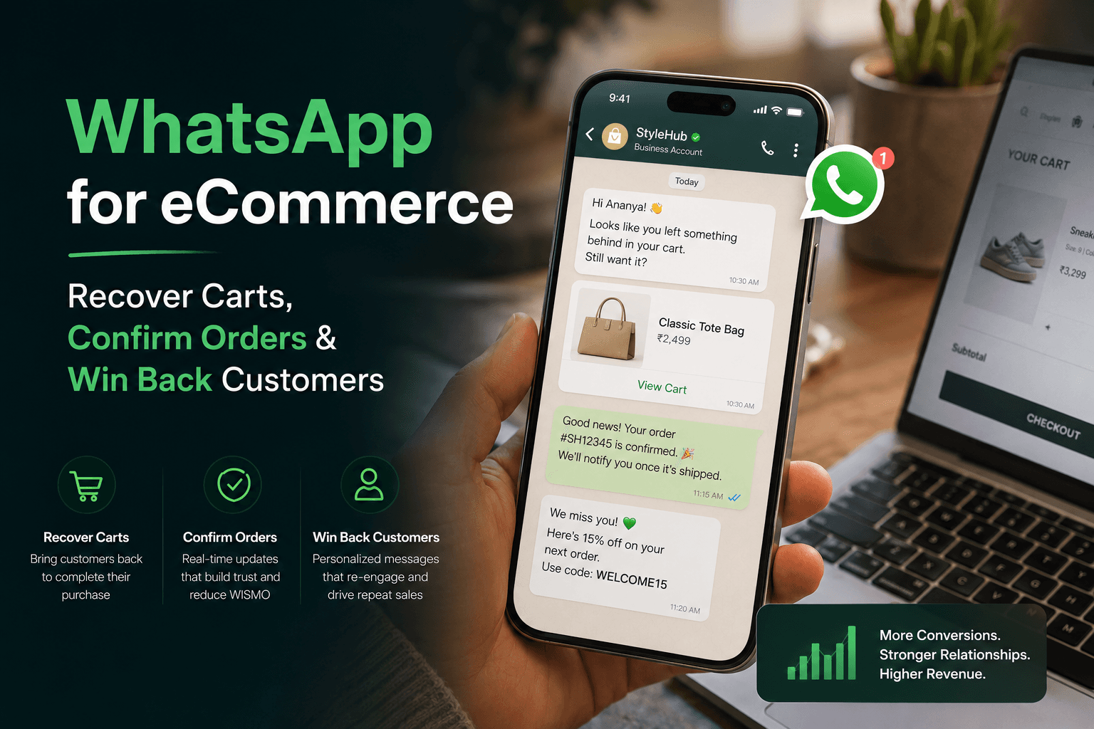 WhatsApp for eCommerce: Recover Carts, Confirm Orders & Win Back Customers WhatsApp for eCommerce: Recover Carts, Confirm Orders & Win Back Customers