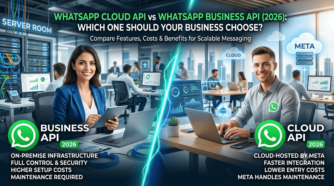 WhatsApp Cloud API vs WhatsApp Business API (2026): Which One Should Your Business Choose? WhatsApp Cloud API vs WhatsApp Business API (2026): Which One Should Your Business Choose?